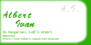 albert ivan business card